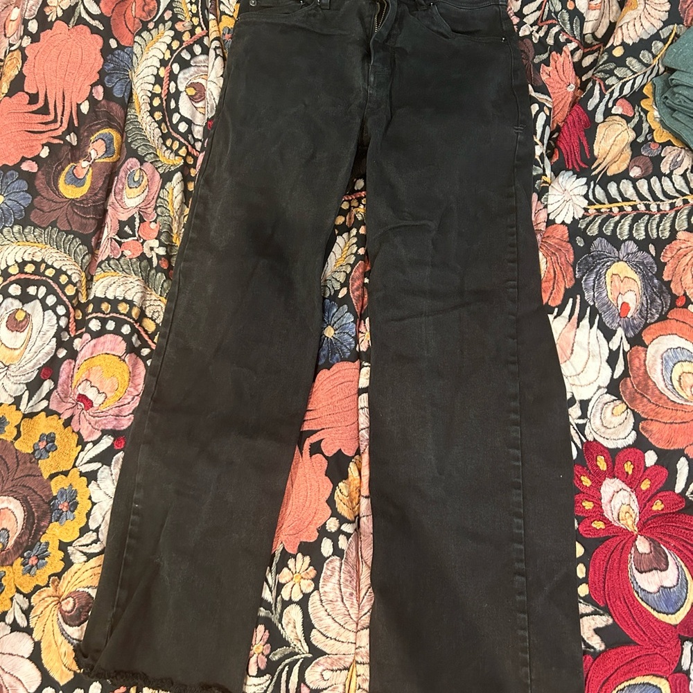 Toad and Co - Black wide leg cut off pants
